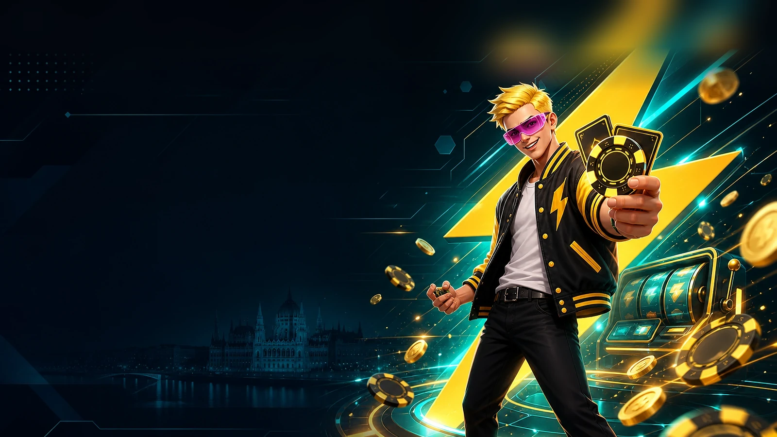 PlayBaze Casino Magyarország prémium mobil kaszinó látvány Budapest éjszakai motívumokkal